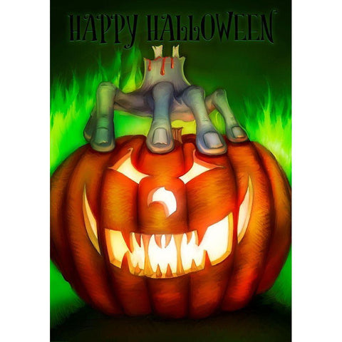 Pumpkin White Modern Wood Framed Art Print by P.S. Art