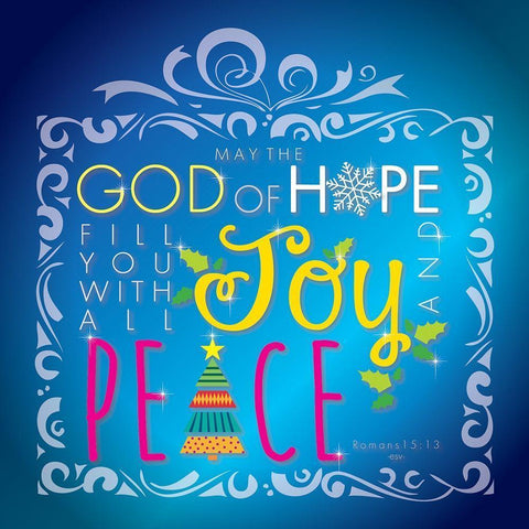 Peace Black Ornate Wood Framed Art Print with Double Matting by P.S. Art