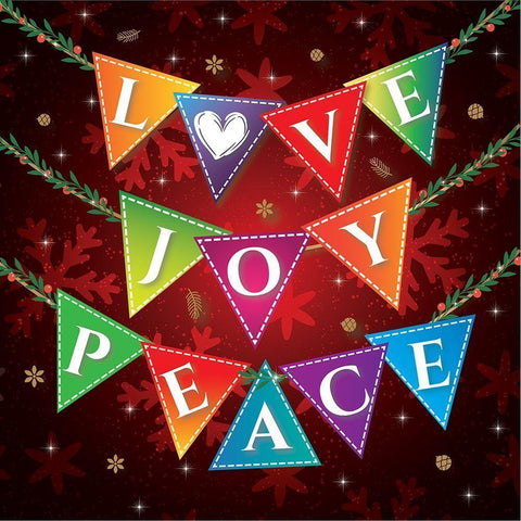 Love Joy Peace Gold Ornate Wood Framed Art Print with Double Matting by P.S. Art