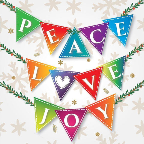 Peace Love Joy Black Ornate Wood Framed Art Print with Double Matting by P.S. Art