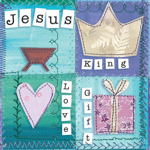 Jesus Birth White Modern Wood Framed Art Print by P.S. Art