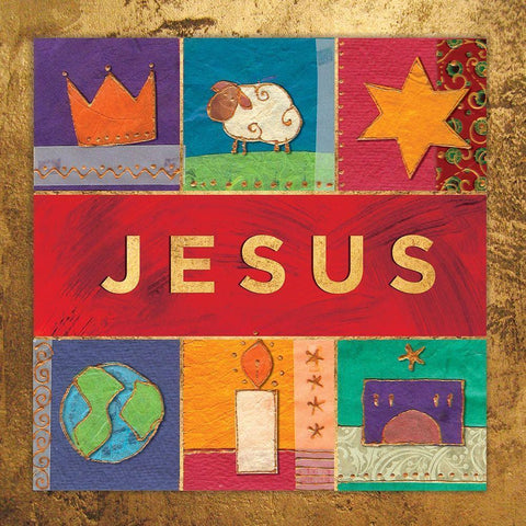 Jesus Black Modern Wood Framed Art Print with Double Matting by P.S. Art