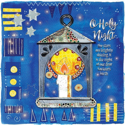 Holy Night White Modern Wood Framed Art Print with Double Matting by P.S. Art