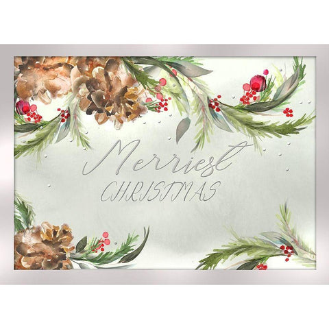 Merriest Christmas Gold Ornate Wood Framed Art Print with Double Matting by P.S. Art
