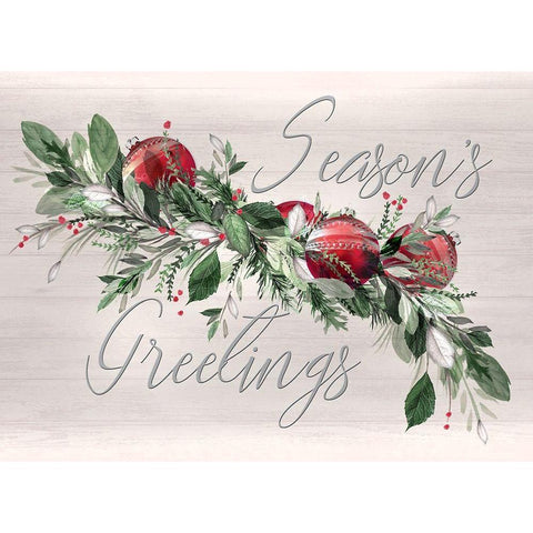 Seasons Greetings Black Modern Wood Framed Art Print by P.S. Art