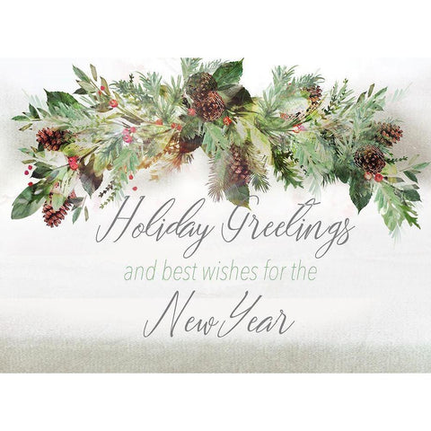 Holiday Greetings Black Modern Wood Framed Art Print by P.S. Art