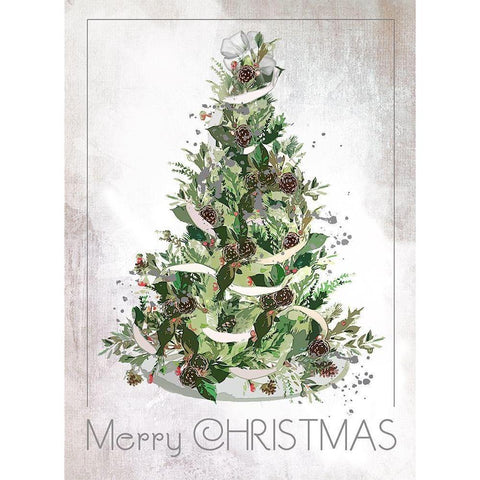 Merry Christmas White Modern Wood Framed Art Print by P.S. Art
