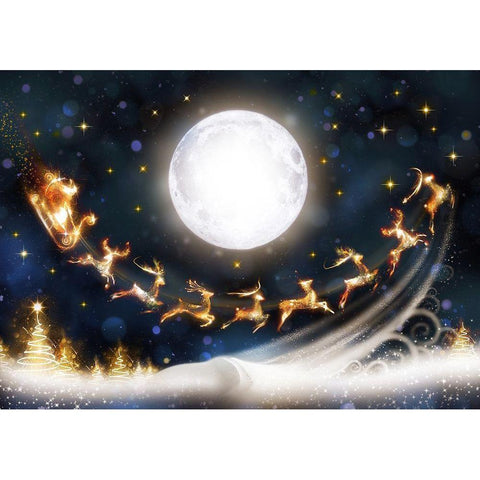 Santa is Coming Black Modern Wood Framed Art Print with Double Matting by P.S. Art