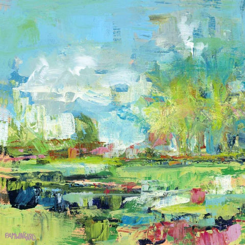 Summer Coast Black Modern Wood Framed Art Print with Double Matting by Pamela J. Wingard