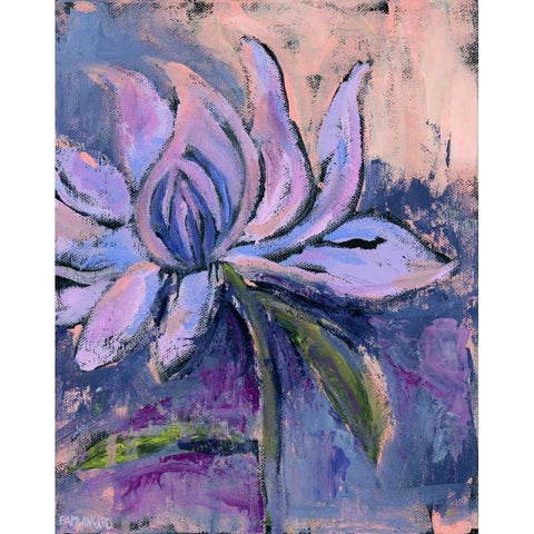 Blush Lily Black Modern Wood Framed Art Print with Double Matting by Pamela J. Wingard