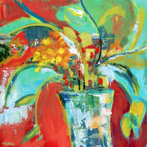 Abstract Floral Black Modern Wood Framed Art Print by Pamela J. Wingard