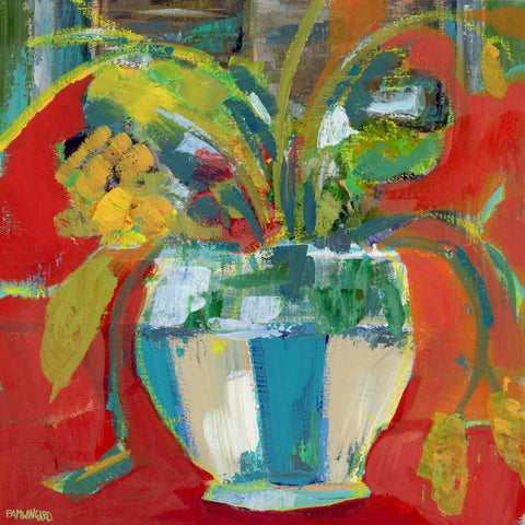 Abstract Floral II White Modern Wood Framed Art Print by Pamela J. Wingard