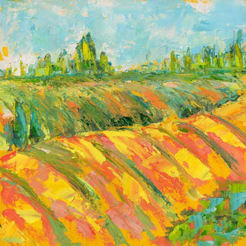 Cheerful Wine Country White Modern Wood Framed Art Print by Pamela J. Wingard