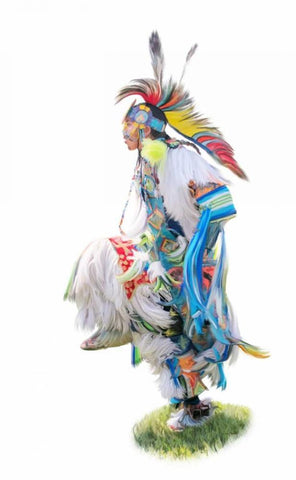 Native American Dancer Black Ornate Wood Framed Art Print with Double Matting by Murdock, Ramona