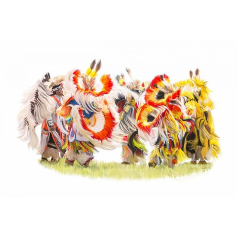 Native Color in Motion Gold Ornate Wood Framed Art Print with Double Matting by Murdock, Ramona