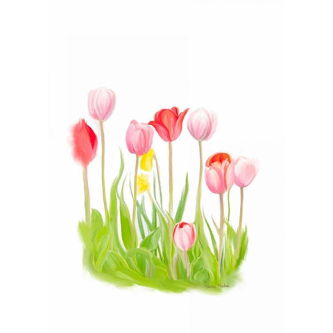 Tulips IV White Modern Wood Framed Art Print by Murdock, Ramona