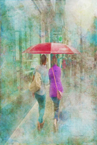 Rainy in Paris I Black Ornate Wood Framed Art Print with Double Matting by Murdock, Ramona