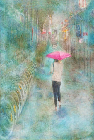 Rainy in Paris III White Modern Wood Framed Art Print with Double Matting by Murdock, Ramona