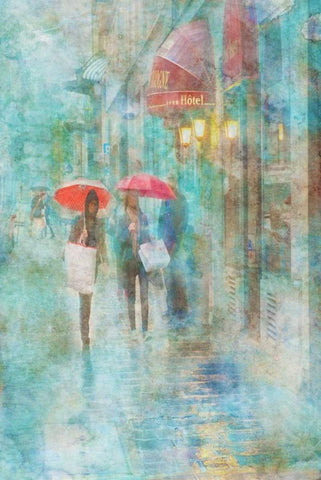 Rainy in Paris IV Black Ornate Wood Framed Art Print with Double Matting by Murdock, Ramona