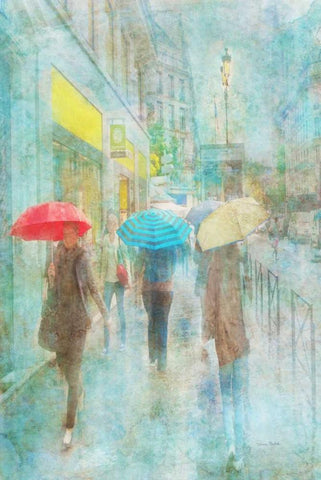 Rainy in Paris V White Modern Wood Framed Art Print with Double Matting by Murdock, Ramona