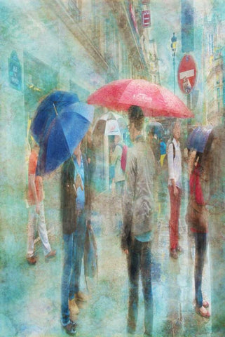 Rainy in Paris VI White Modern Wood Framed Art Print with Double Matting by Murdock, Ramona