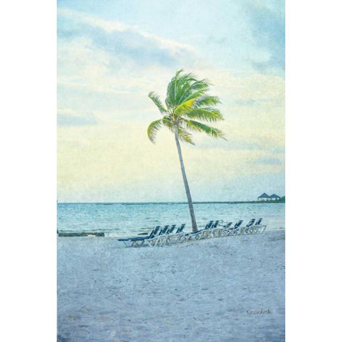 Palm II White Modern Wood Framed Art Print by Murdock, Ramona
