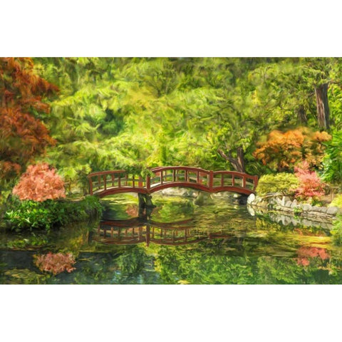 Serenity Bridge I Gold Ornate Wood Framed Art Print with Double Matting by Murdock, Ramona