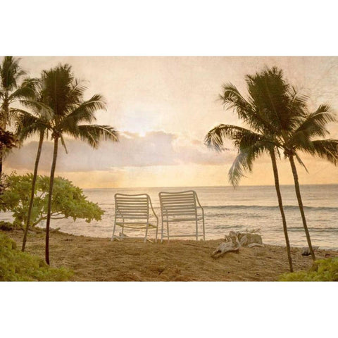 Two at the Beach Black Modern Wood Framed Art Print with Double Matting by Murdock, Ramona