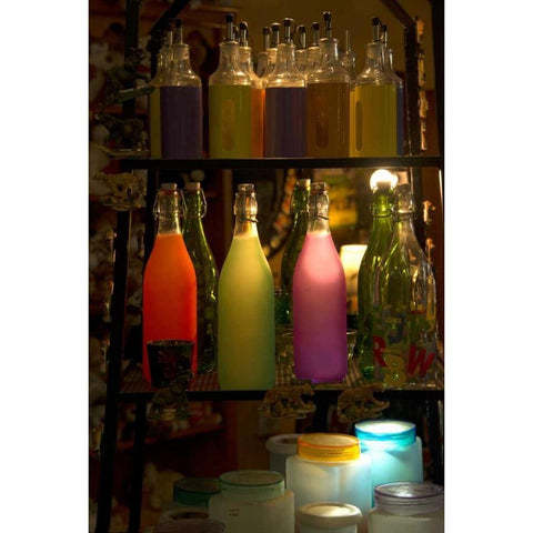 Colorful Bottles Black Modern Wood Framed Art Print with Double Matting by Murdock, Ramona