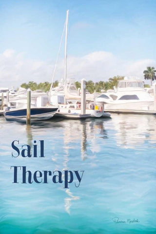 Sail Therapy Black Ornate Wood Framed Art Print with Double Matting by Murdock, Ramona