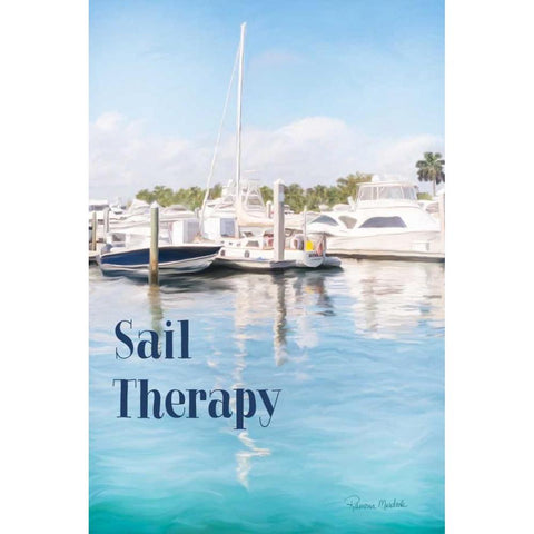 Sail Therapy Black Modern Wood Framed Art Print by Murdock, Ramona