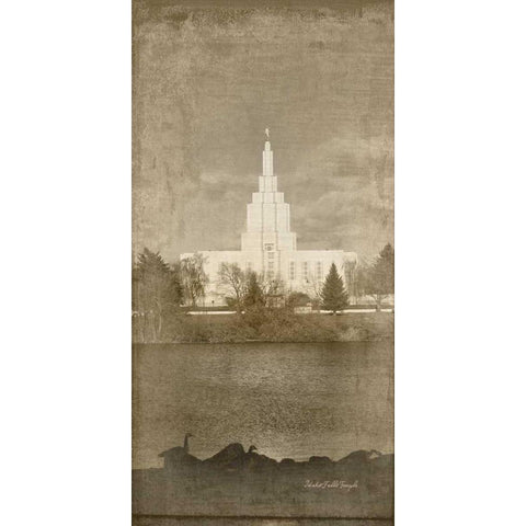 Idaho Falls Temple White Modern Wood Framed Art Print by Murdock, Ramona