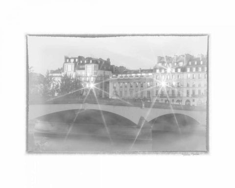 Dawn Alone the Seine White Modern Wood Framed Art Print with Double Matting by Murdock, Ramona