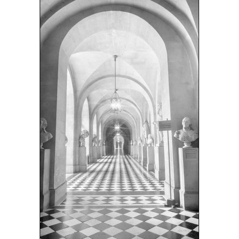 Hall at Versailles Gold Ornate Wood Framed Art Print with Double Matting by Murdock, Ramona