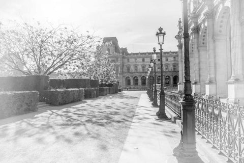 Avenue De La Louvre Black Ornate Wood Framed Art Print with Double Matting by Murdock, Ramona