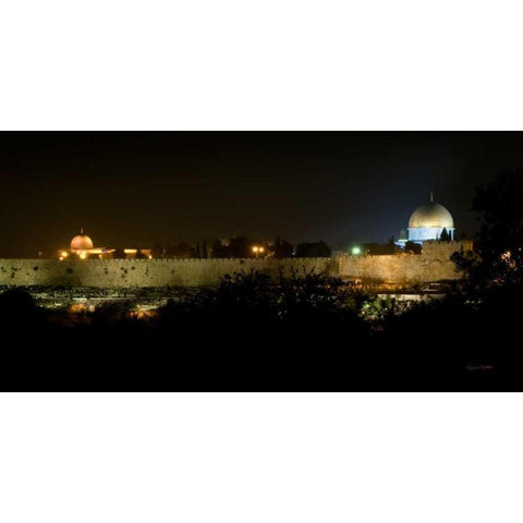 Jerusalem City on a Hill Gold Ornate Wood Framed Art Print with Double Matting by Murdock, Ramona