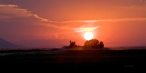 Idaho Sunset White Modern Wood Framed Art Print with Double Matting by Murdock, Ramona