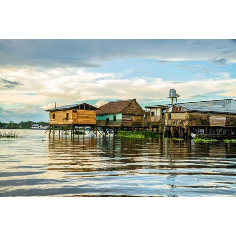 Amazon Beach House Gold Ornate Wood Framed Art Print with Double Matting by Murdock, Ramona