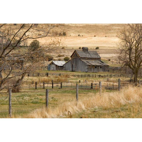 Roadside Barn Black Modern Wood Framed Art Print with Double Matting by Murdock, Ramona