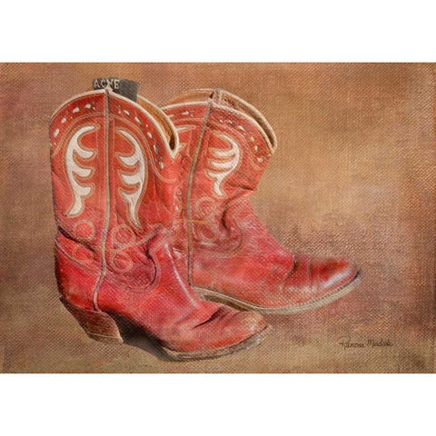 Her Workin Boots Black Modern Wood Framed Art Print with Double Matting by Murdock, Ramona