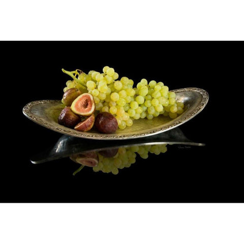 Figs N Grapes White Modern Wood Framed Art Print by Murdock, Ramona