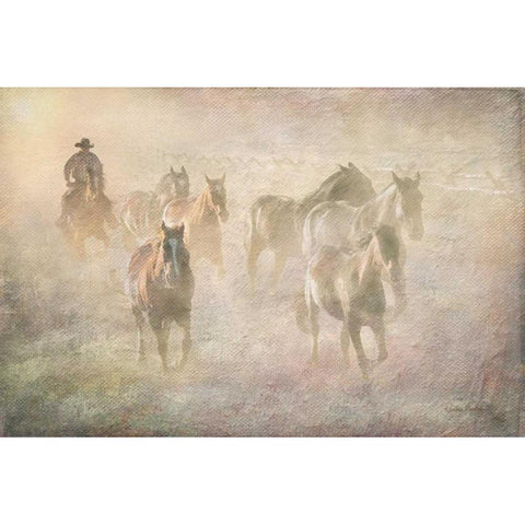 Early Morning Drive Gold Ornate Wood Framed Art Print with Double Matting by Murdock, Ramona