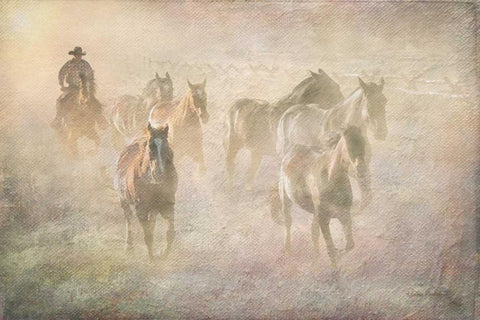 Early Morning Drive White Modern Wood Framed Art Print with Double Matting by Murdock, Ramona