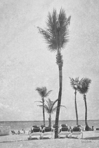 Blue Serenity White Modern Wood Framed Art Print with Double Matting by Murdock, Ramona