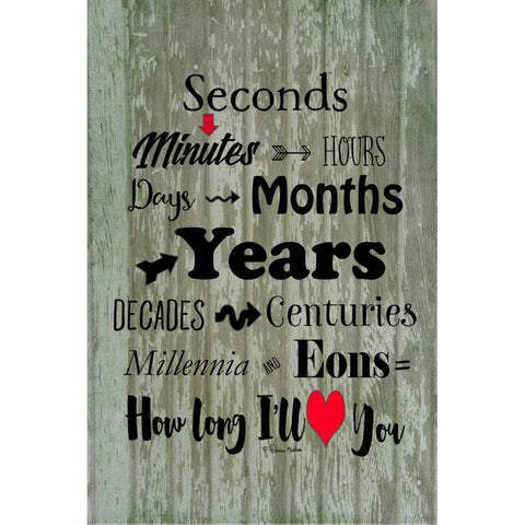 How Long I Love You Black Modern Wood Framed Art Print with Double Matting by Murdock, Ramona