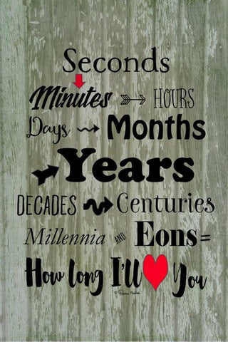 How Long I Love You Black Ornate Wood Framed Art Print with Double Matting by Murdock, Ramona