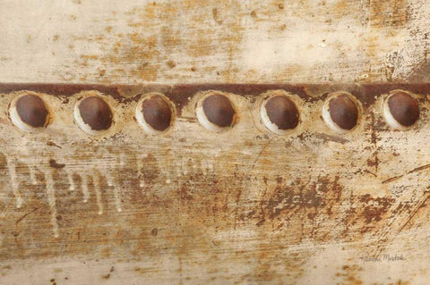 Rusty Rivets White Modern Wood Framed Art Print with Double Matting by Murdock, Ramona