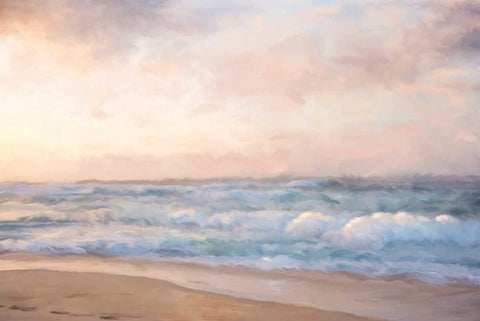 Heavy Seas at Sunset Black Ornate Wood Framed Art Print with Double Matting by Murdock, Ramona