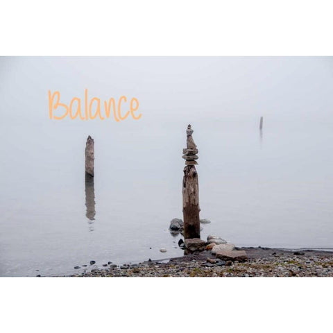 Balance White Modern Wood Framed Art Print by Murdock, Ramona