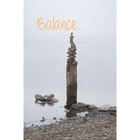 Balance III Gold Ornate Wood Framed Art Print with Double Matting by Murdock, Ramona